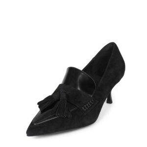 Jeffrey Campbell Black Suede Combo Literal heel size 7